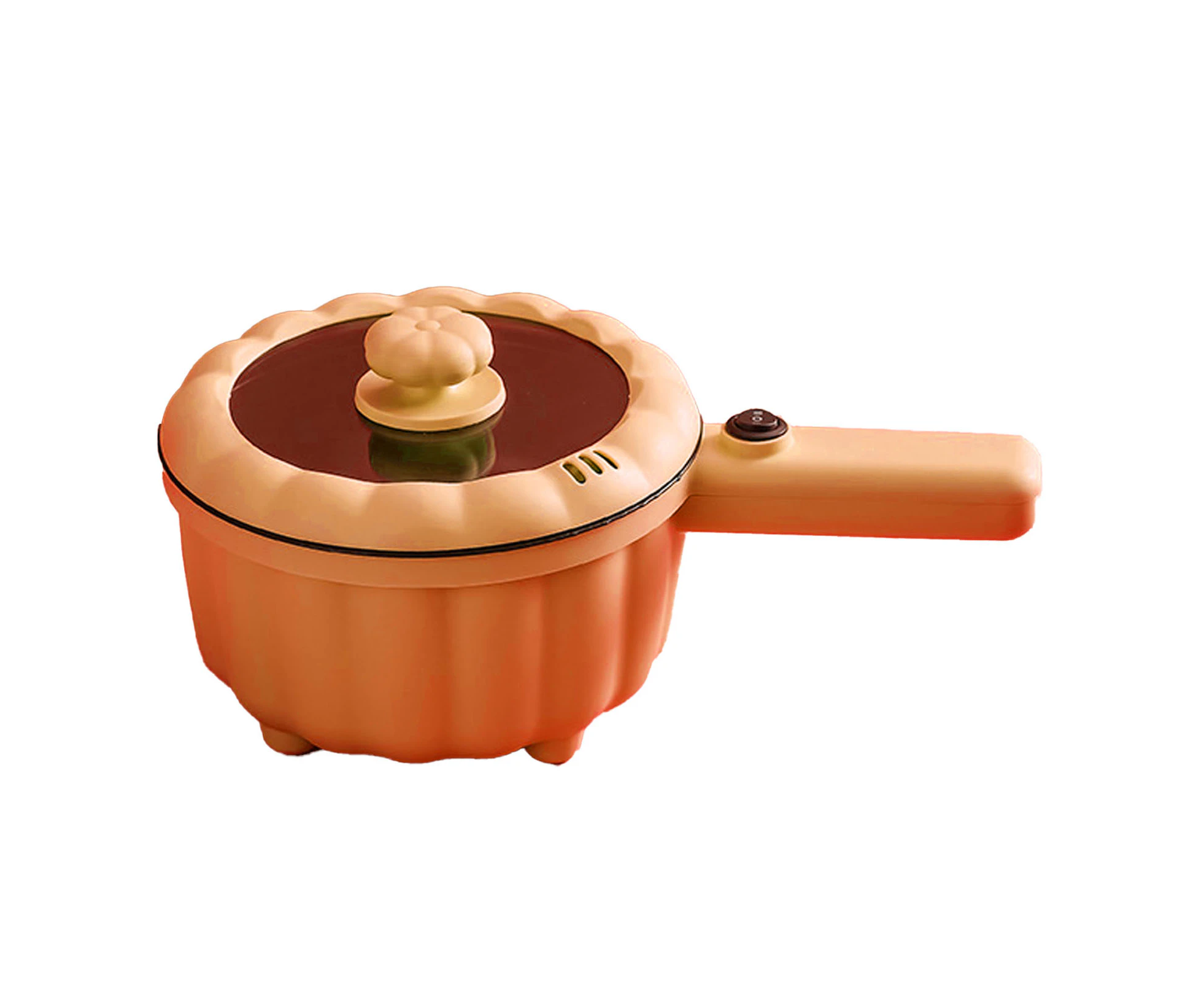 Electric Hot Pot with Long Handle Mini Non Stick Multifunction Electric Cooker for Home Dorm Office