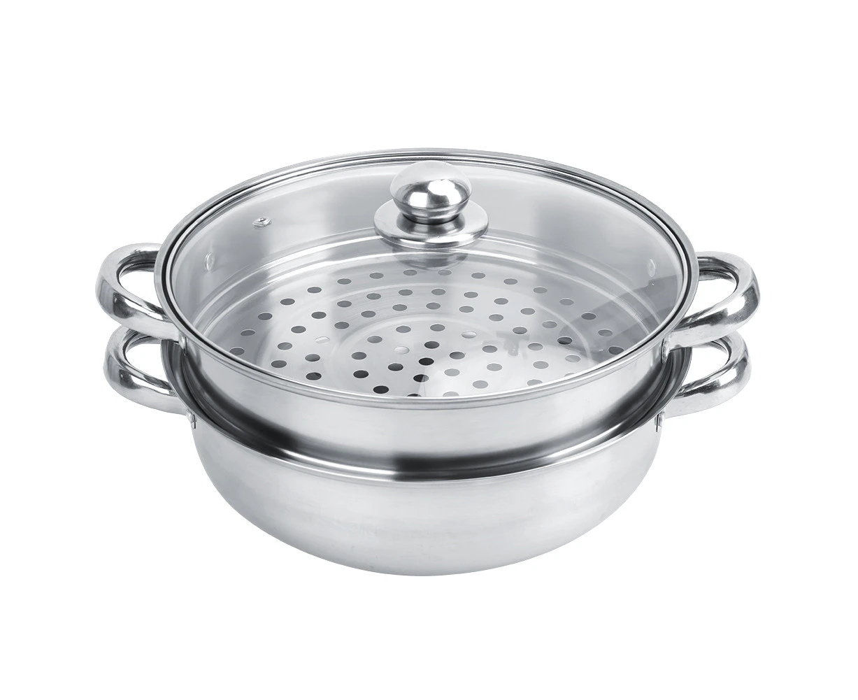 Stainless Steel Pot Double-layer Multipurpose Steam Hot Pot Soup Pot Soup Cooker for Steaming Cooking