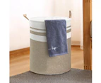 Foldable Canvas Laundry Basket for Dirty Clothes Storage Bag Hamper Organizer