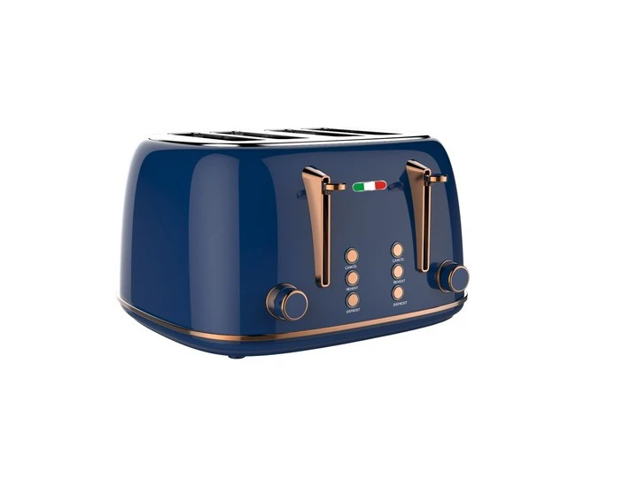 Vintage Electric 4 Slice Toaster Copper Blue Stainless Steel 1650W