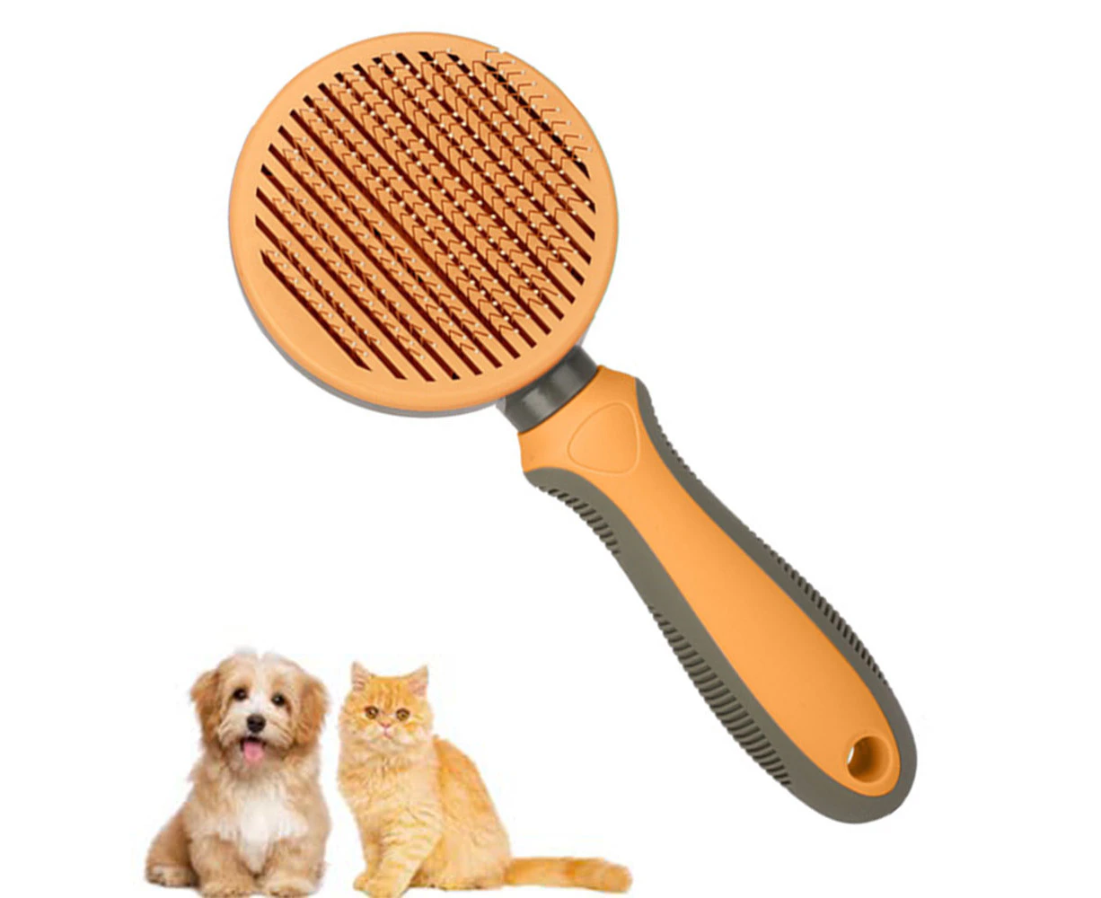 Pet hair brush removes loose undercoat mat tangled hair beauty brush pet massage self-cleaning comb