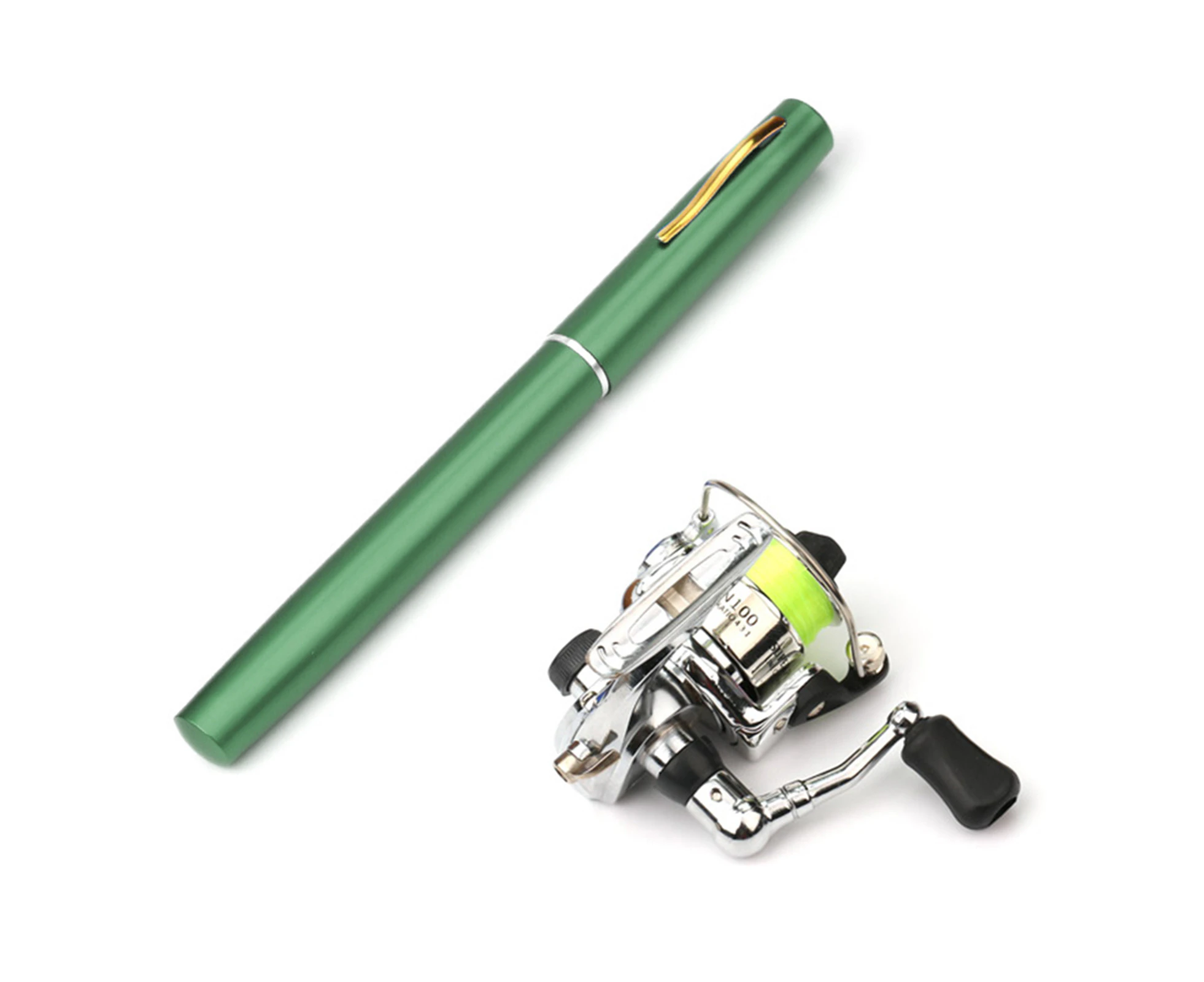 Collapsible Fishing Rod Reel Combo Mini Pen Fishing Pole Kit Telescopic Fishing Rod Spinning Reel Combo Kit