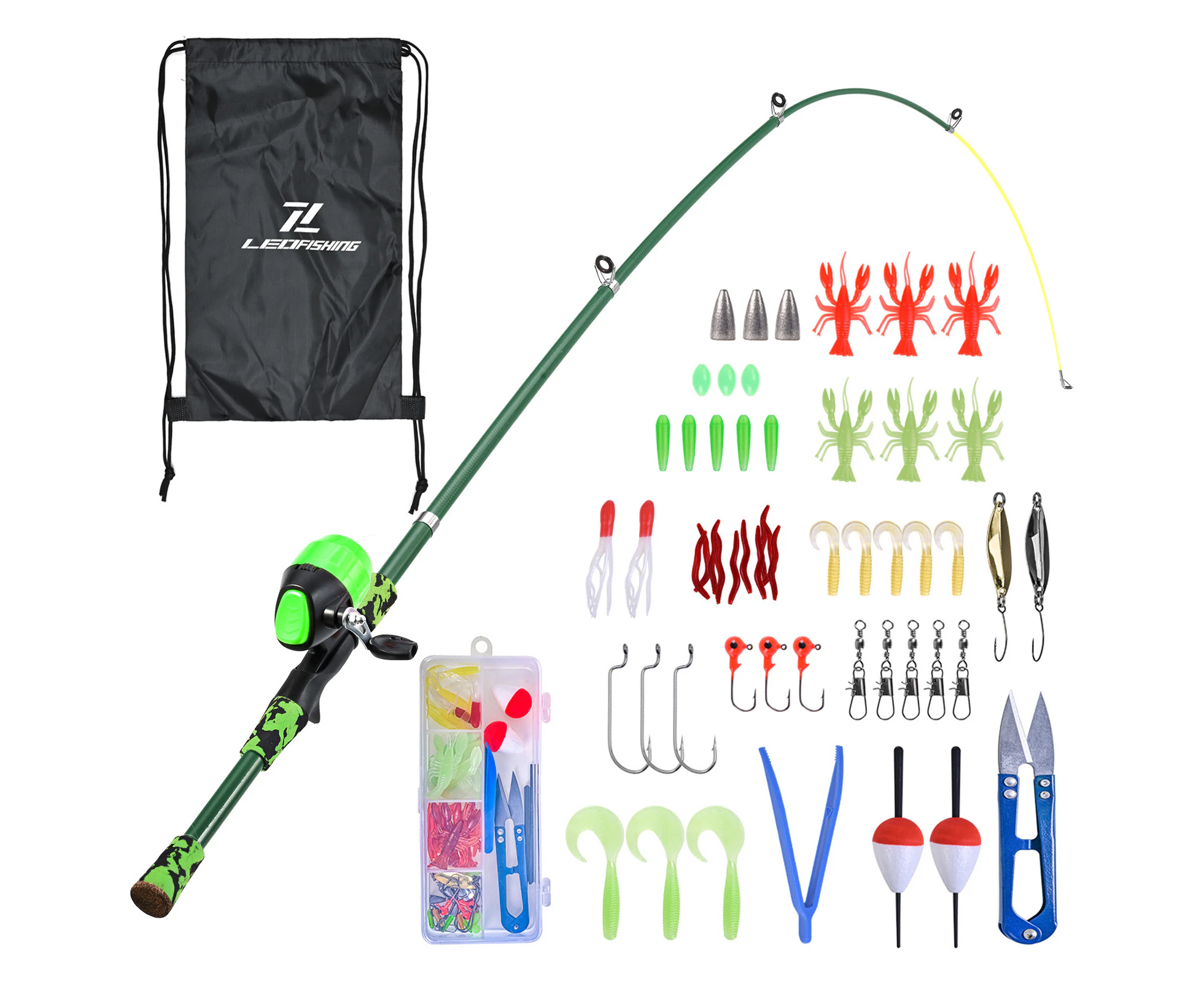 Kids Fishing Rod and Reel Combo Full Kit Telescopic Casting Pole with Spincast Reel for Boys Girls