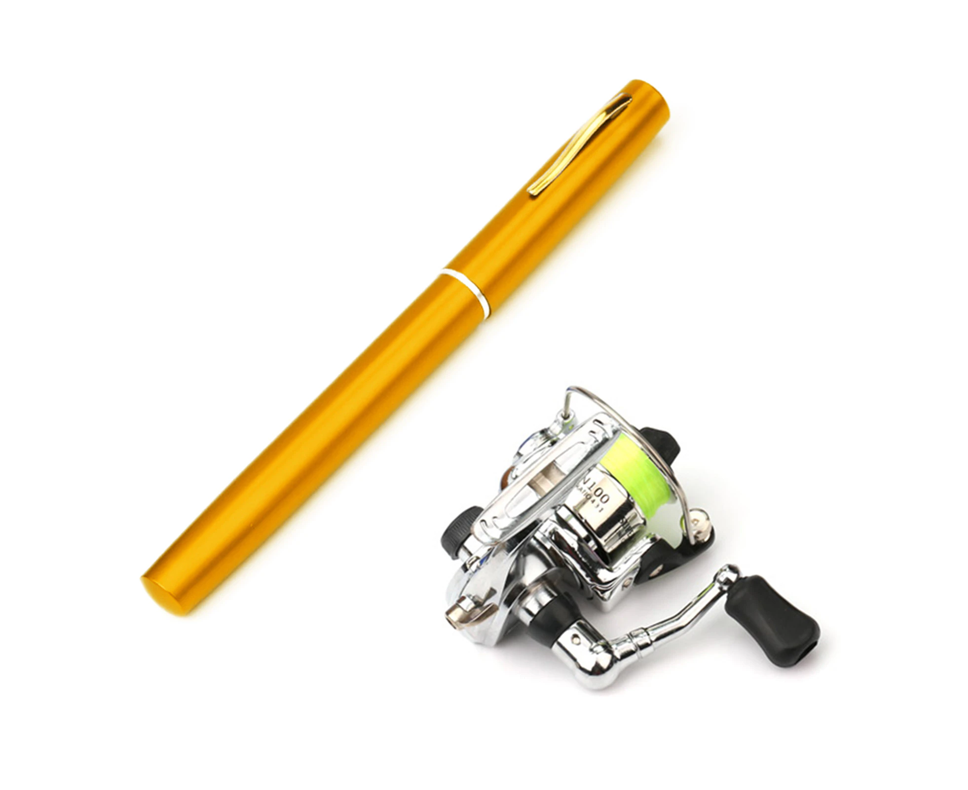 Collapsible Fishing Rod Reel Combo Mini Pen Fishing Pole Kit Telescopic Fishing Rod Spinning Reel Combo Kit