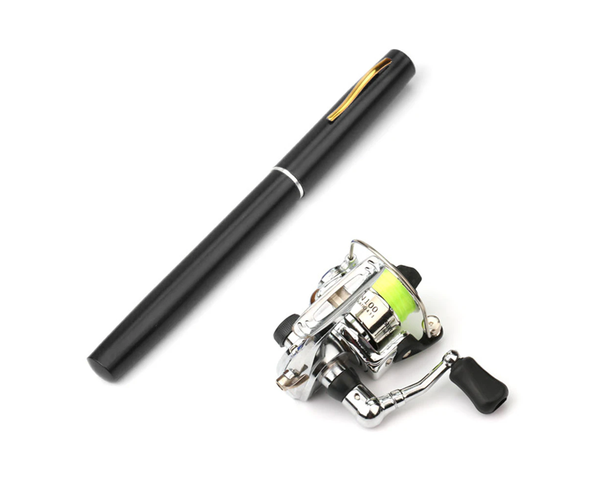 Pocket Collapsible Fishing Rod Reel Combo Mini Pen Fishing Pole Kit Telescopic Fishing Rod Spinning Reel Combo Kit