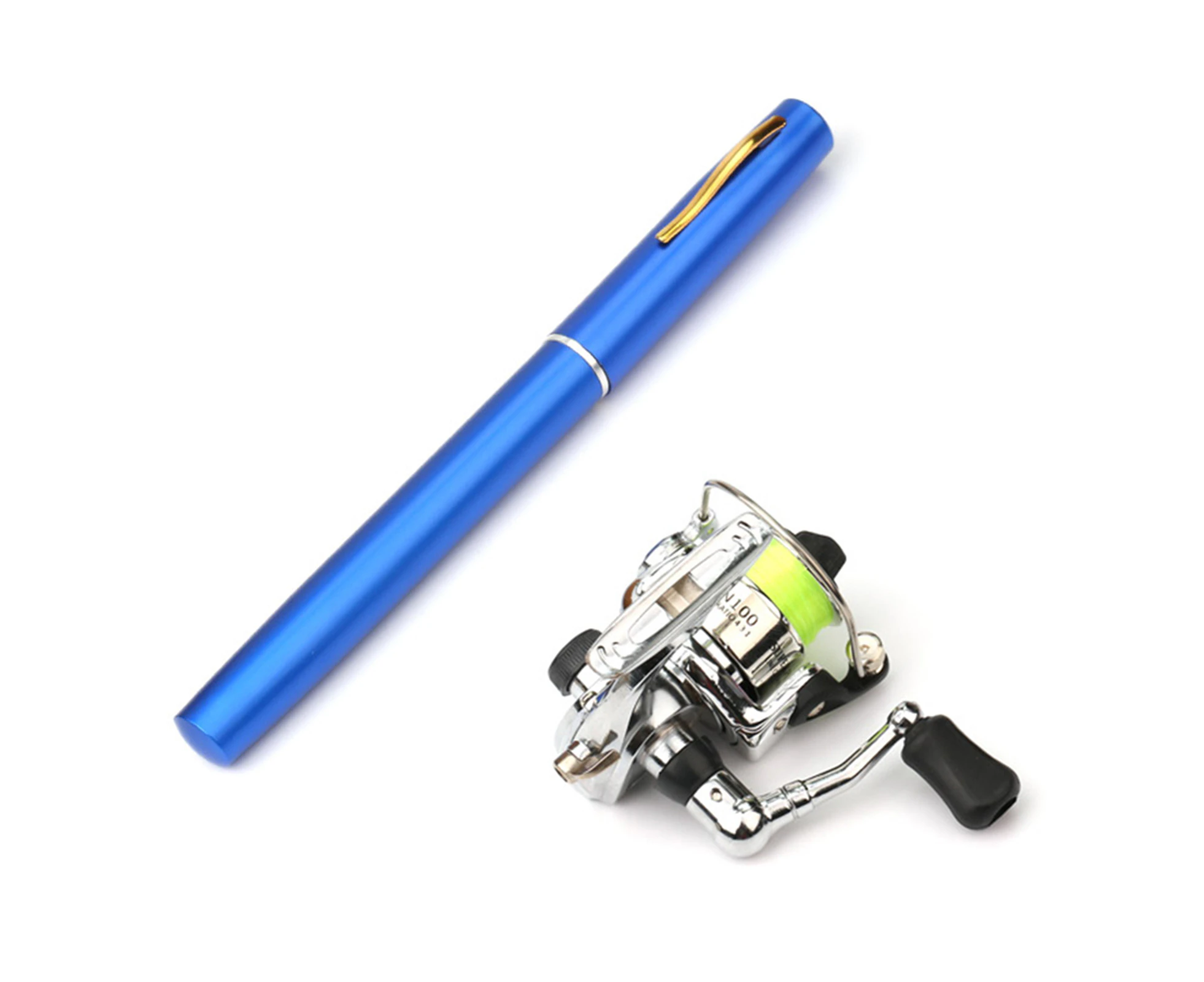 Collapsible Fishing Rod Reel Combo Mini Pen Fishing Pole Kit Telescopic Fishing Rod Spinning Reel Combo Kit