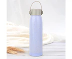 Water Bottle Summer Style Portable Glass With Cover Drinking Bottle Sport (Beige)