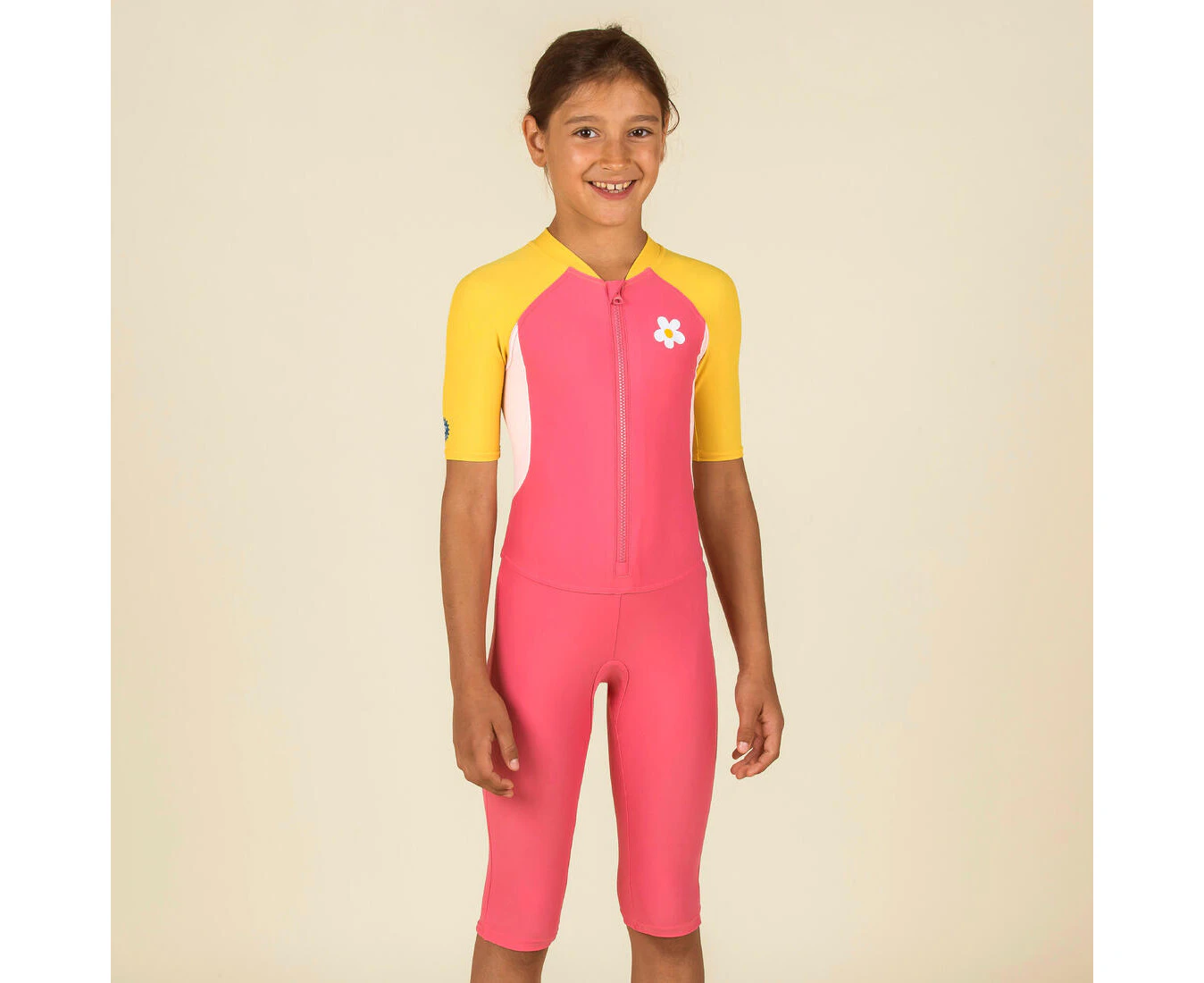 DECATHLON NABAIJI Girl's Shorty Swimsuit - 100 Pink