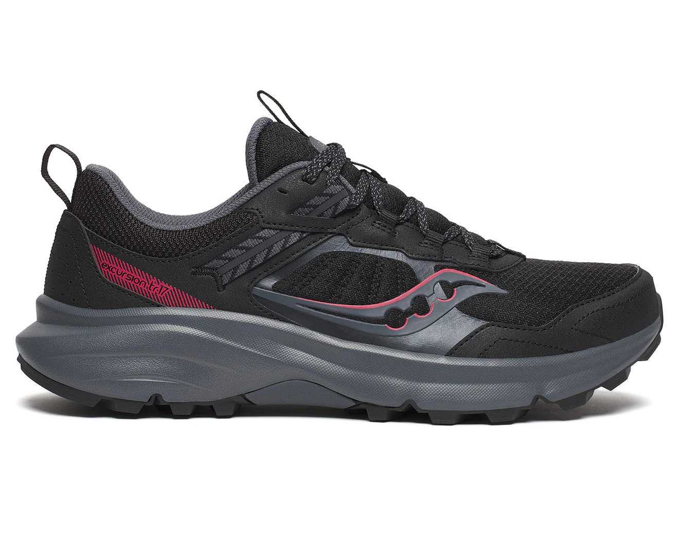 Saucony Men's Excursion TR17 Wide Fit Trail Running Shoes - Black/Shadow