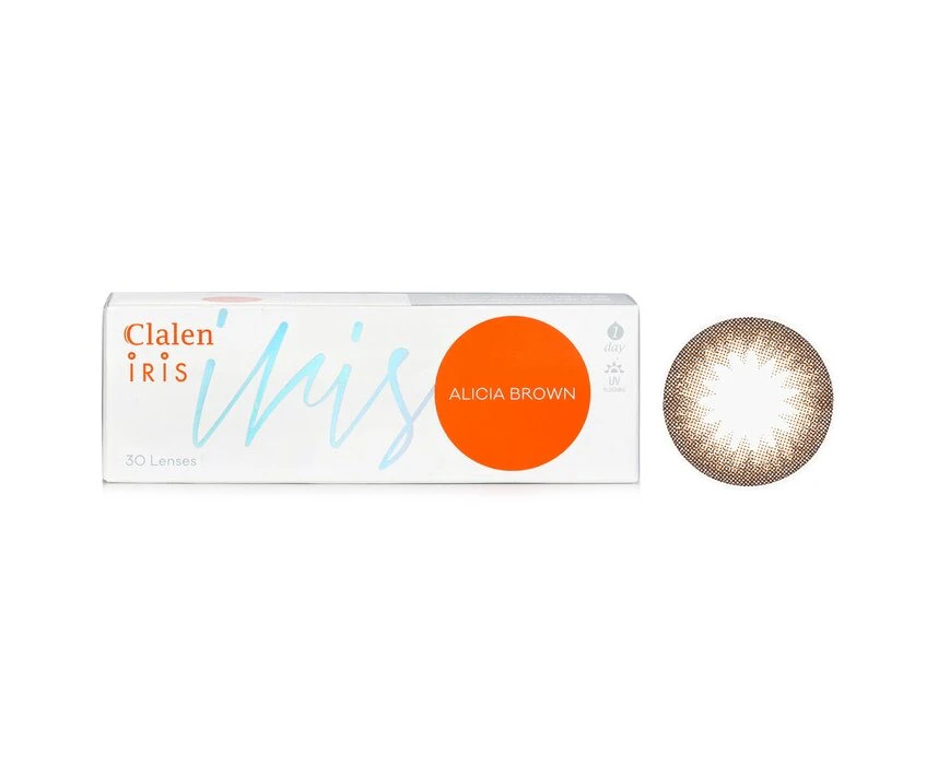 Clalen 1 Day Iris Alicia Brown Color Contact Lenses 2.50 30pcs