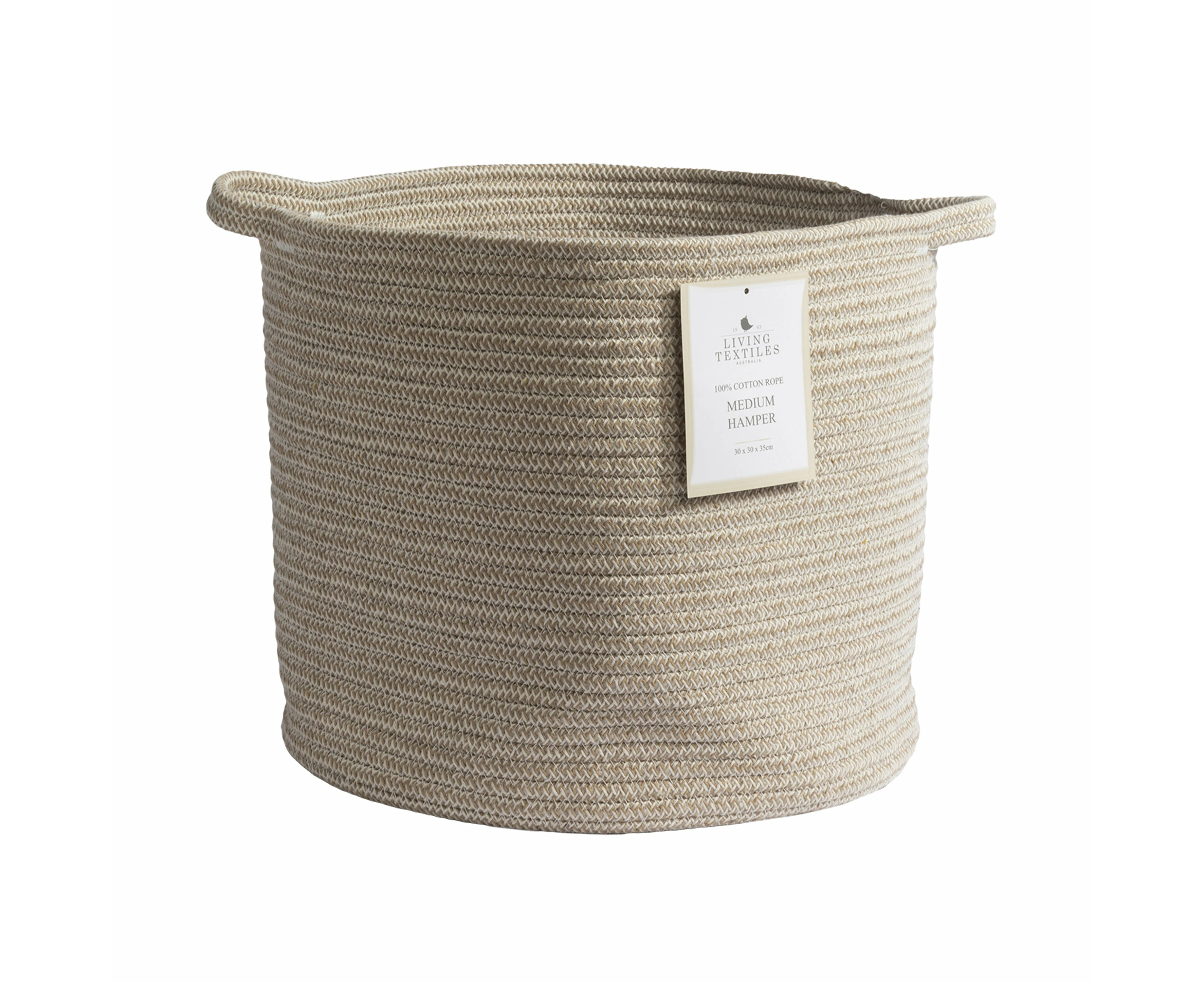 Medium 100% Cotton Rope Hamper - Natural