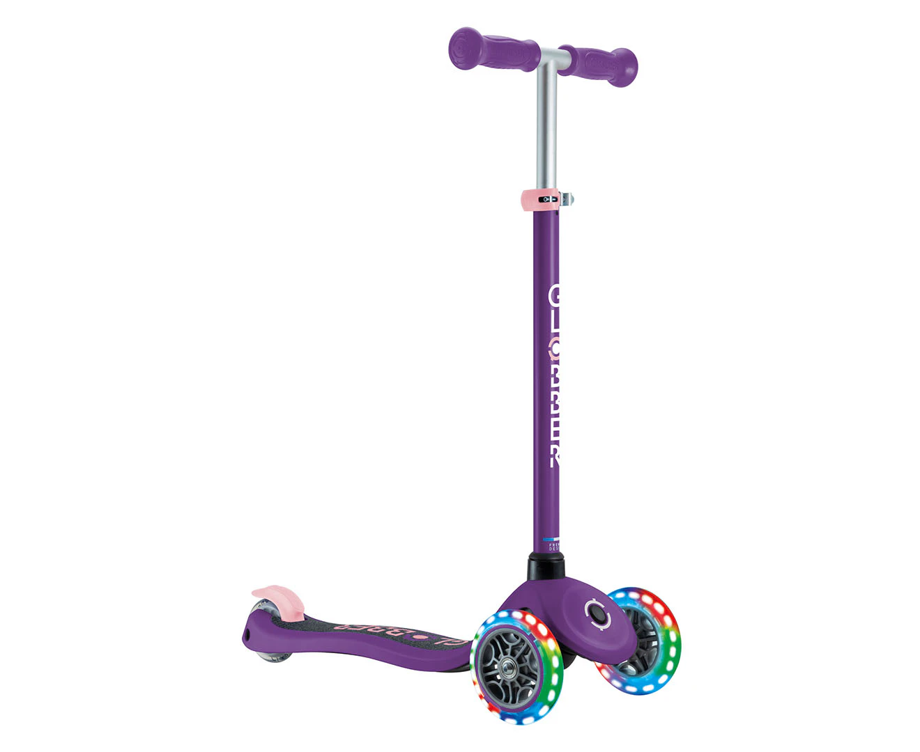 Globber Primo Lights Scooter - Purple/Pastel Pink