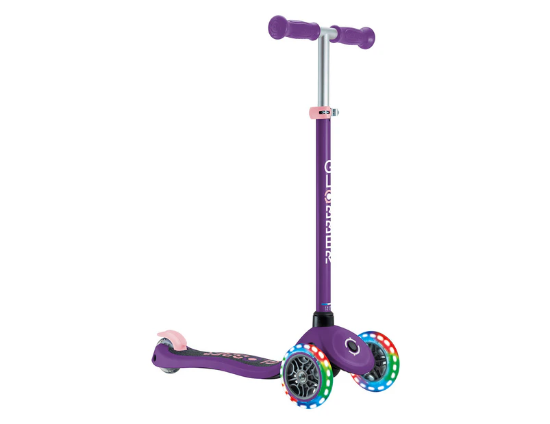 Globber Primo Lights Scooter - Purple/Pastel Pink