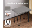 Levede Dressing Table LED Light Strip Makeup Mirror Stool Set Vanity Desk Brown