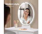 Levede Dressing Table LED Light Strip Makeup Mirror Stool Set Vanity Desk White