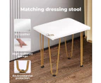 Levede Dressing Table LED Light Strip Makeup Mirror Stool Set Vanity Desk White