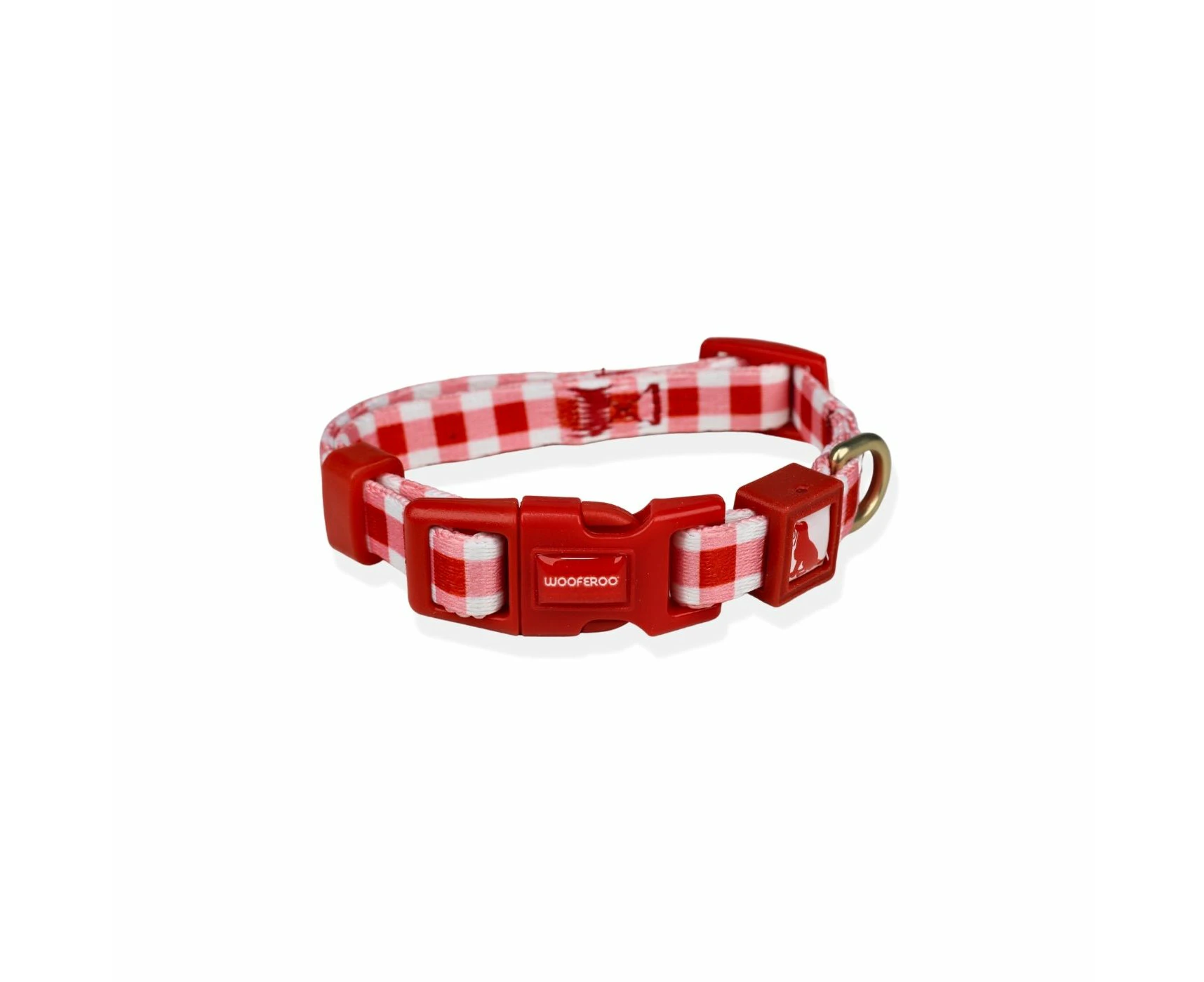 Wooferoo Sport Series Adjustable Red Gingham Dog Collar