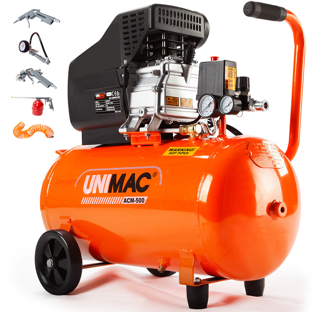 UNIMAC Air Compressor 50L 3HP Electric Portable Inflator Direct Tank Pump Oil