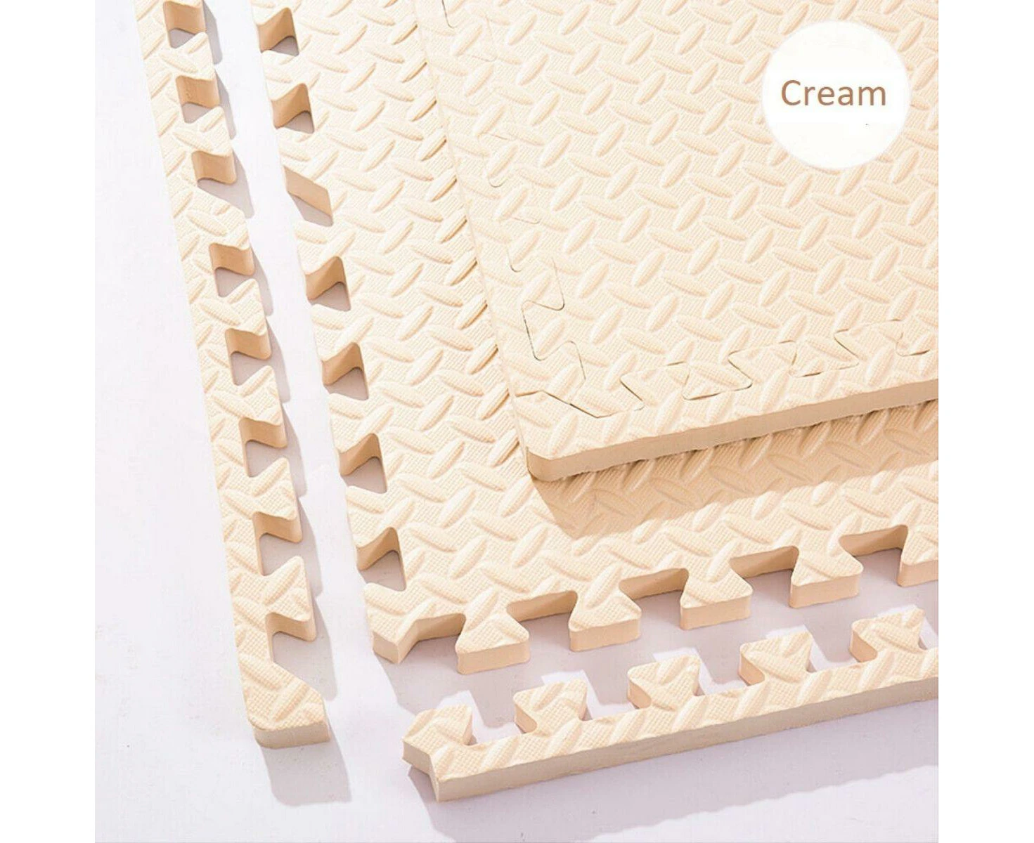 BabiesMart SoftSteps Play Mat Safe, Thick & Non-Slippery For Baby Playpen - Cream