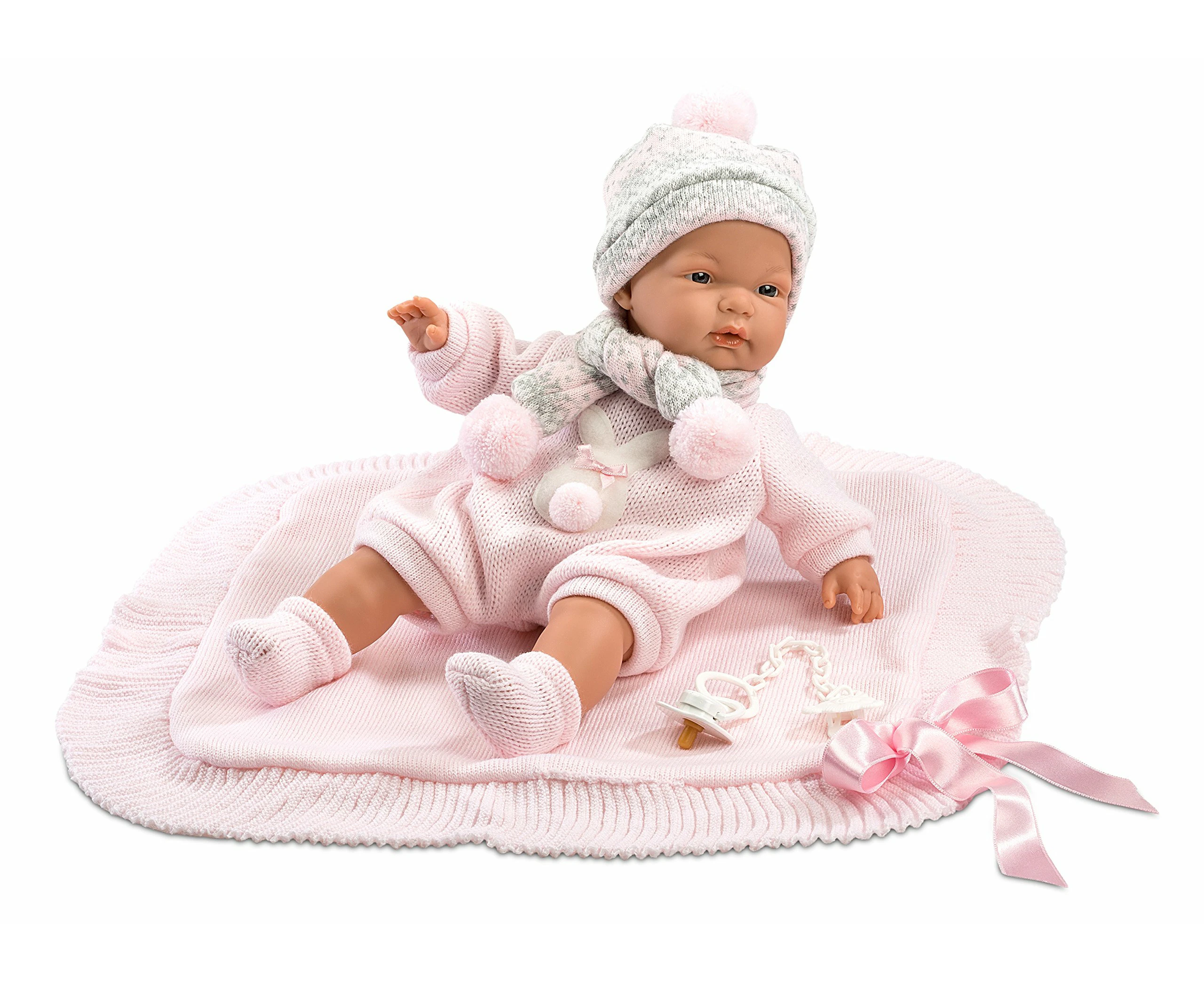 Llorens 38938 - Crying Doll with Blanket Joelle, 38 cm - Fashion Dolls - Doll Clothes - Doll collection - Perfect Gift for Girls