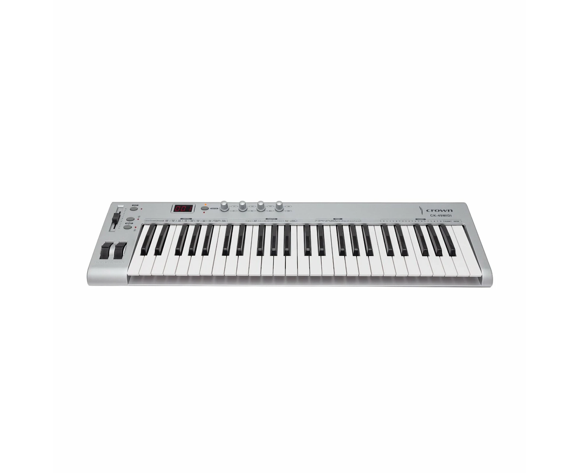 Crown 49 Key MIDI USB Keyboard Controller (Silver)