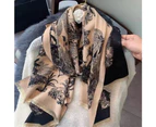 Pashmina Shawls And Wrap Women Warm Shawls And Wraps Winter Floral Scarf Shawl - Gray