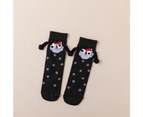 Christmas Magnetic Hand Holding Socks with Cute 3D Doll Stocking for Women Men - Scarf green nude soc