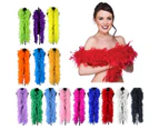 2 Meter Plush Turkey Feather Boa Soft Dyed Fur Feather Trim Stripe for Diy - Red