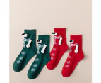 Christmas Magnetic Hand Holding Socks with Cute 3D Doll Stocking for Women Men - Scarf green nude soc