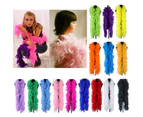 2 Meter Plush Turkey Feather Boa Soft Dyed Fur Feather Trim Stripe for Diy - Red