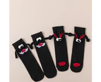 Christmas Magnetic Hand Holding Socks with Cute 3D Doll Stocking for Women Men - Scarf green nude soc