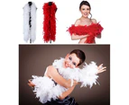 2 Meter Plush Turkey Feather Boa Soft Dyed Fur Feather Trim Stripe for Diy - Red