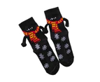 Christmas Magnetic Hand Holding Socks with Cute 3D Doll Stocking for Women Men - Scarf green nude soc