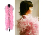 2 Meter Plush Turkey Feather Boa Soft Dyed Fur Feather Trim Stripe for Diy - Red