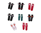 Christmas Magnetic Hand Holding Socks with Cute 3D Doll Stocking for Women Men - Scarf green nude soc