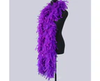 2 Meter Plush Turkey Feather Boa Soft Dyed Fur Feather Trim Stripe for Diy - Red