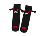 Christmas Magnetic Hand Holding Socks with Cute 3D Doll Stocking for Women Men - Scarf green nude soc