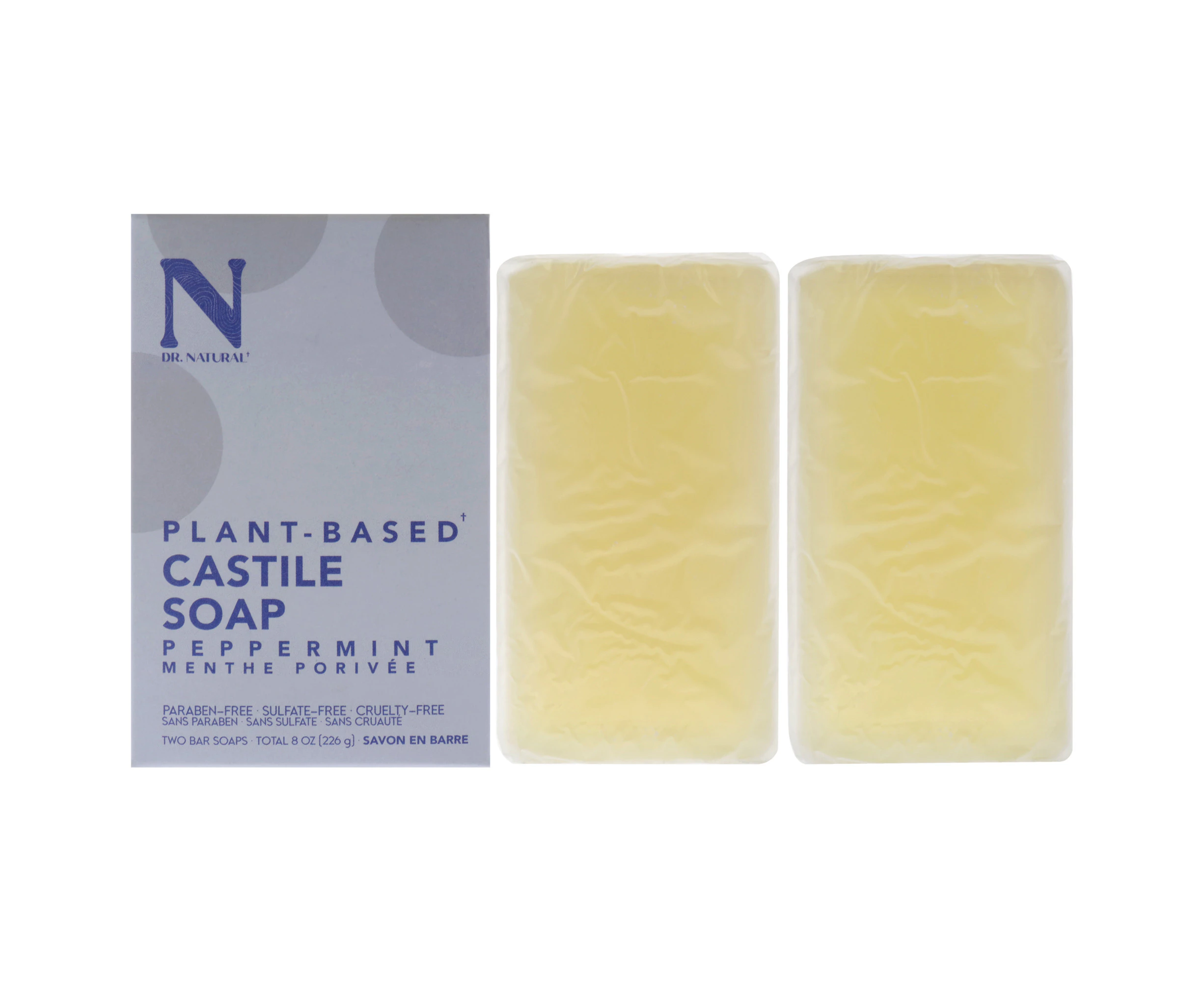 Castile Bar Soap - Peppermint by Dr. Natural for Unisex - 2 x 8 oz Soap