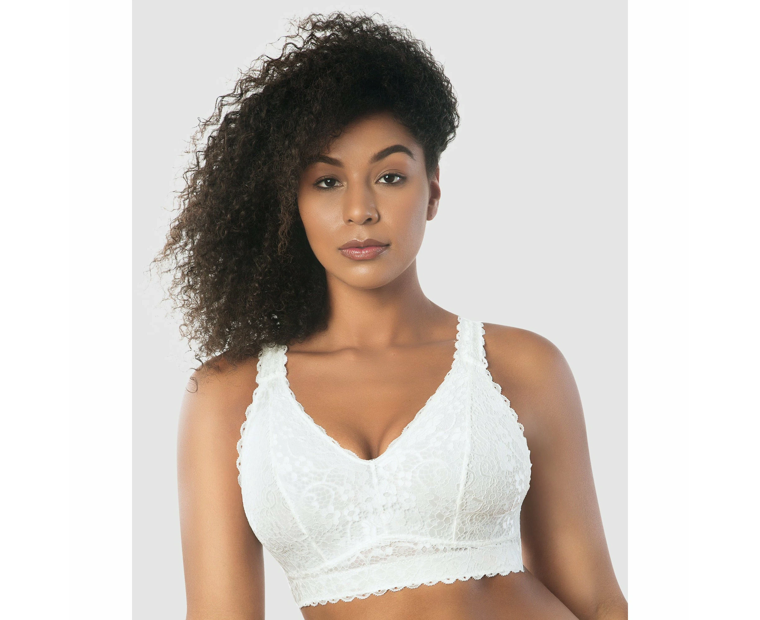 Parfait Adriana Wirefree Full Bust Lace Bralette in Pearl White