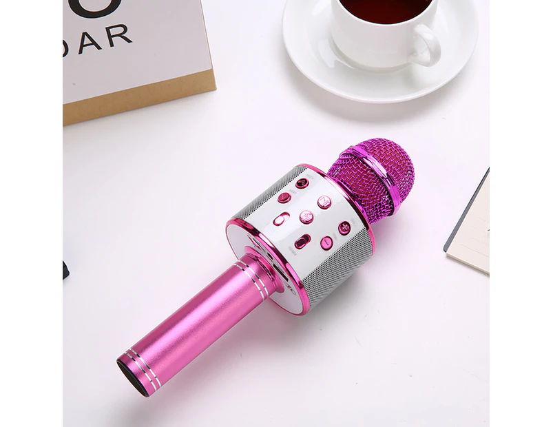 Ws858 Mobile Phone Karaoke Microphone Wireless Bluetooth Capacitor Audio Rose Red Microphone