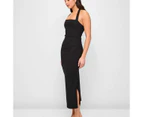 Halter Neck Gathered Midi Dress - Lily Loves