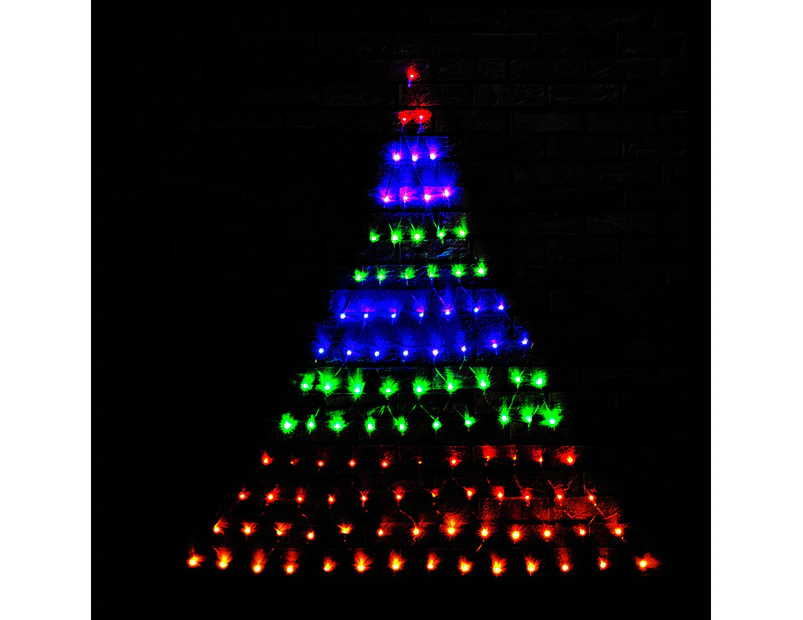 Led Rainbow Wall Net Christmas Tree 165x115cm