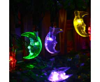 Moon Shaped Solar Powered Light String Lights, 15.75ft 20 Bright Waterproof Led (warm)