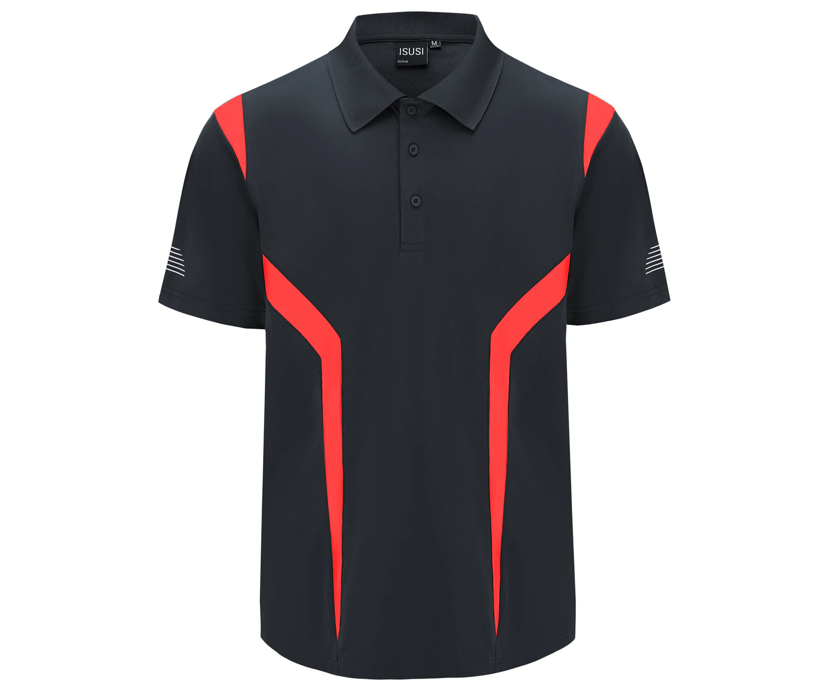 Active Polo Shirts Cool Dry Breathable Free Move Contrast Dynamic Design - Black Red