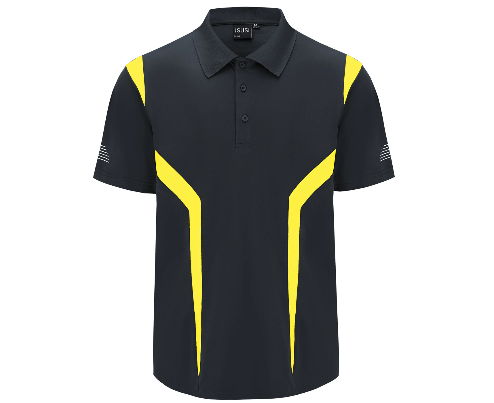 Active Polo Shirts Cool Dry Breathable Free Move Contrast Dynamic Design - Black Gold