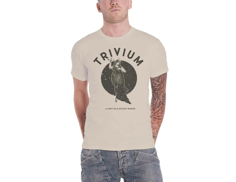 Trivium T Shirt Moon Goddess Band Logo  Official Mens Natural