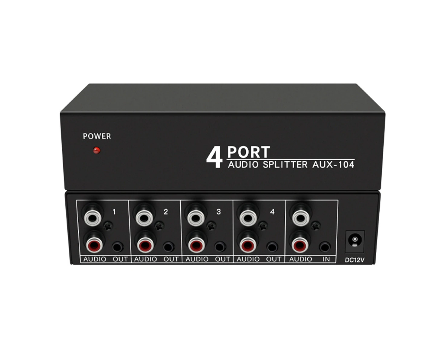 Audio Splitter 1 in 4 Out RCA L/R Aux Stereo Audio Splitter 1X4 Audio Distributor for PC DVD Speaker Splitte, EU