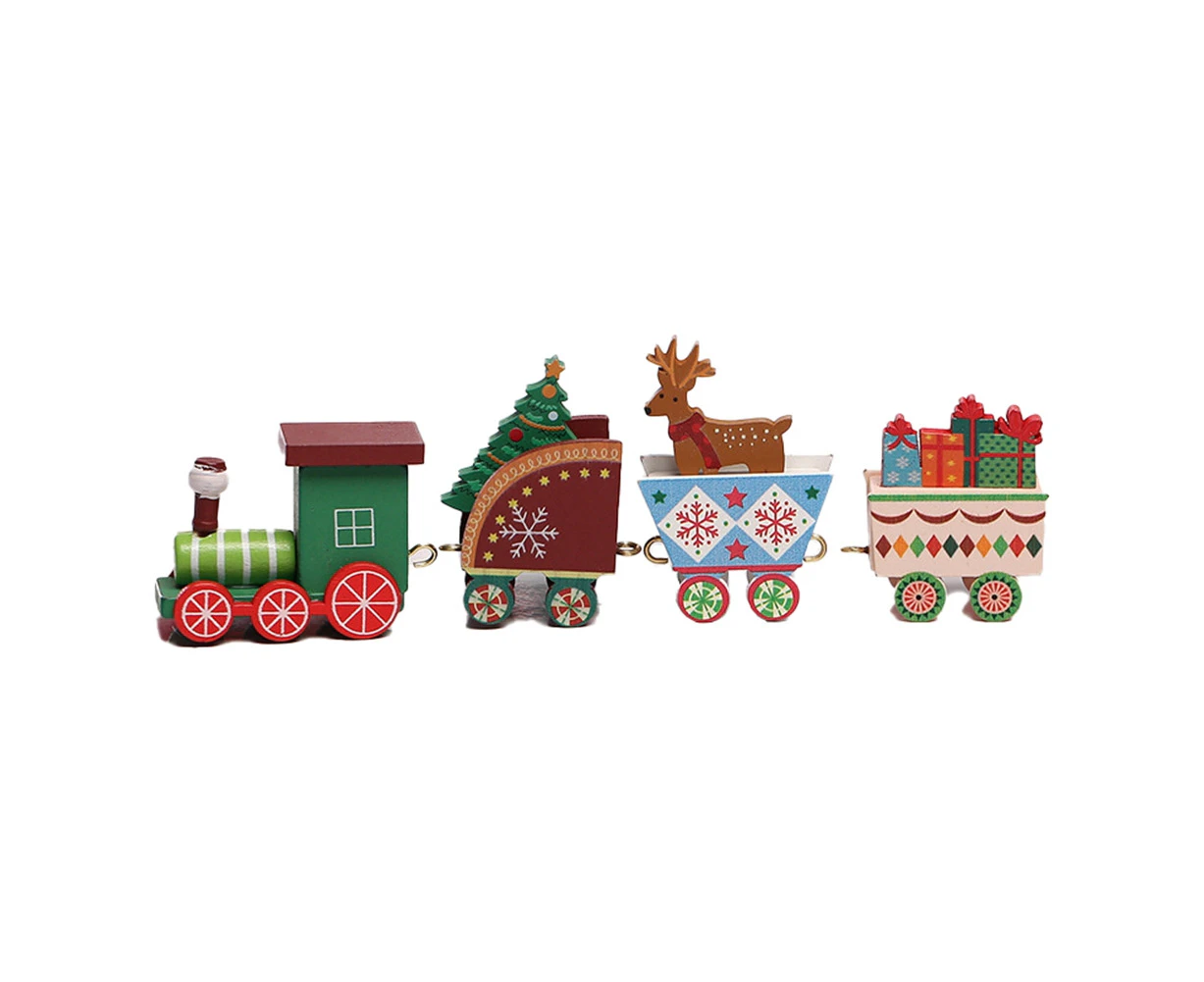 Merry Christmas Wooden Train Ornament Decoration for Home Santa Claus Gift Natal Navidad New Year Decor,J