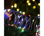 LED Solar Fairy Lights Outdoor Solar Fairy Lights,12M 120LED Copper Wire Fairy Lights, Waterproof 2 Pack Colorful