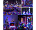 LED Solar Fairy Lights Outdoor Solar Fairy Lights,12M 120LED Copper Wire Fairy Lights, Waterproof 2 Pack Colorful